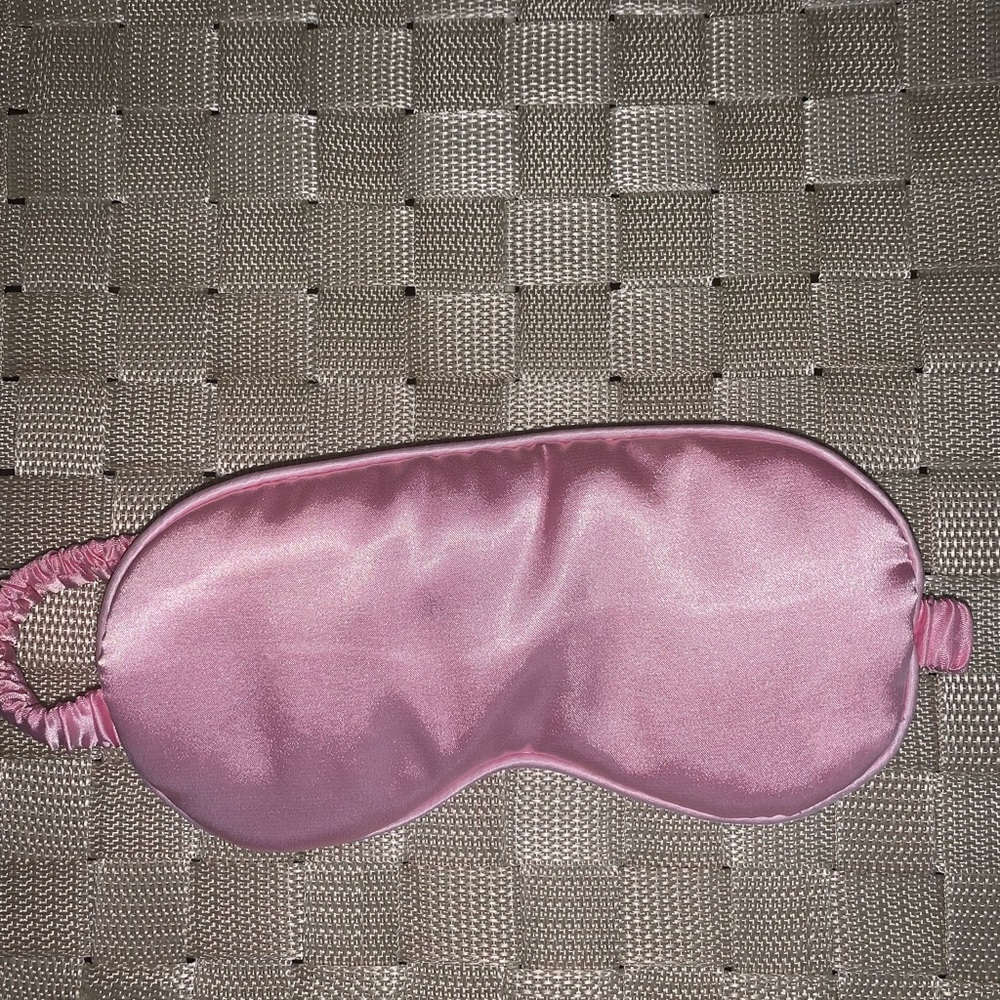 Pink satin eye mask